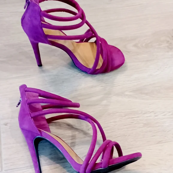 Quipid Women's Purple High Heeled Strappy Sandals Purple Plum Size 8 NEW - Picture 8 of 8